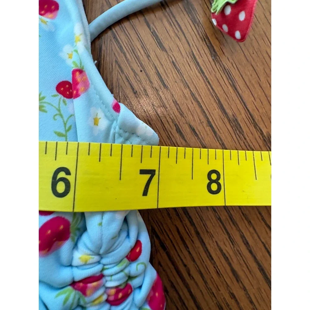 Gymboree Baby Girls Strawberry Print One Piece Swimsuit Blue 6-12 Months 2003